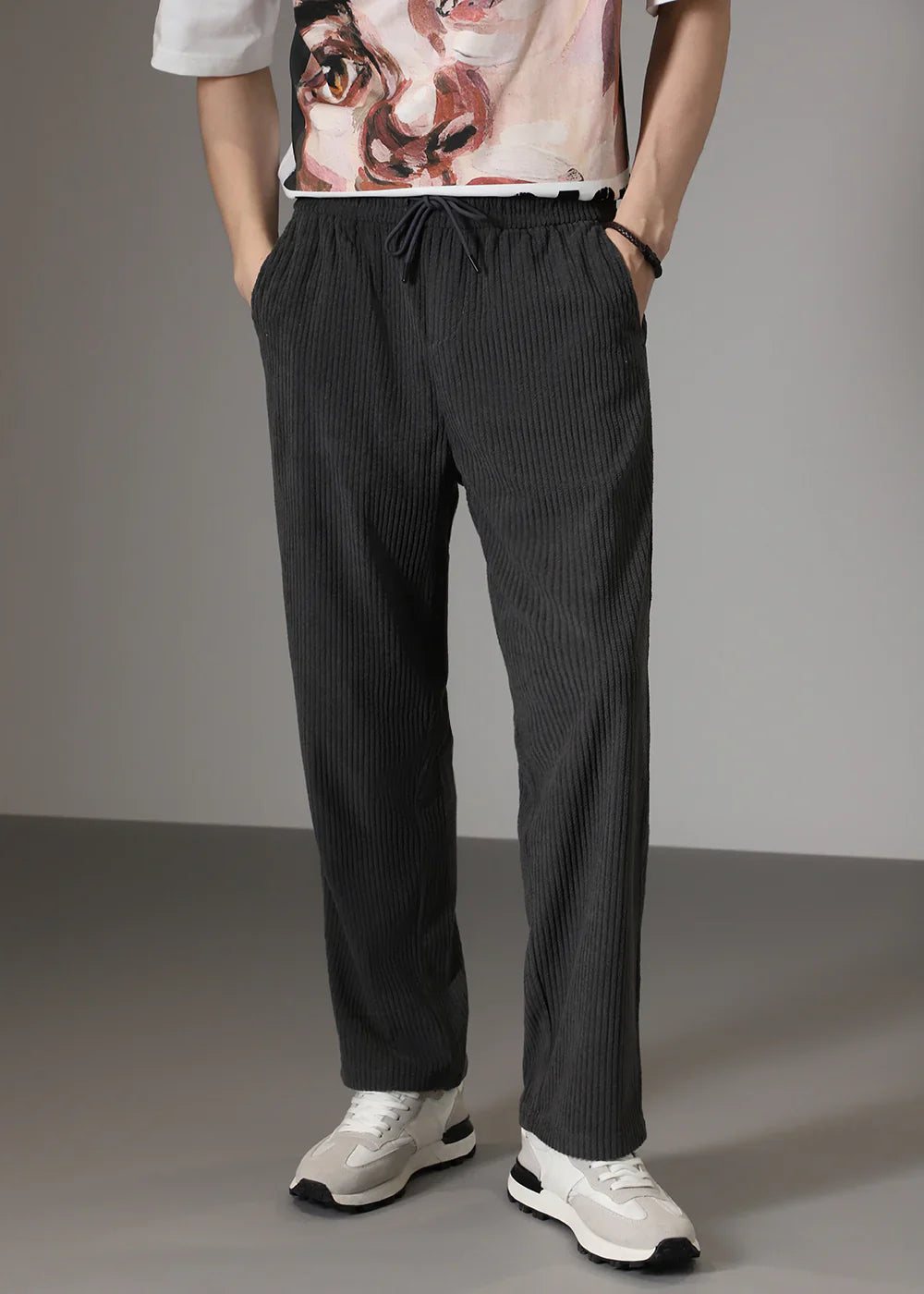 Pantalón tubo acanalado