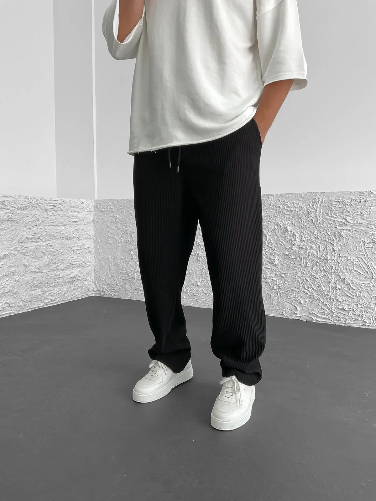 Pantalón tubo acanalado