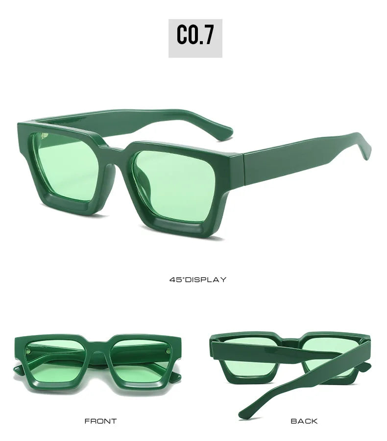 SHAUNA Ins – lunettes de soleil carrées populaires pour femmes et hommes, nuances teintes rétro UV400