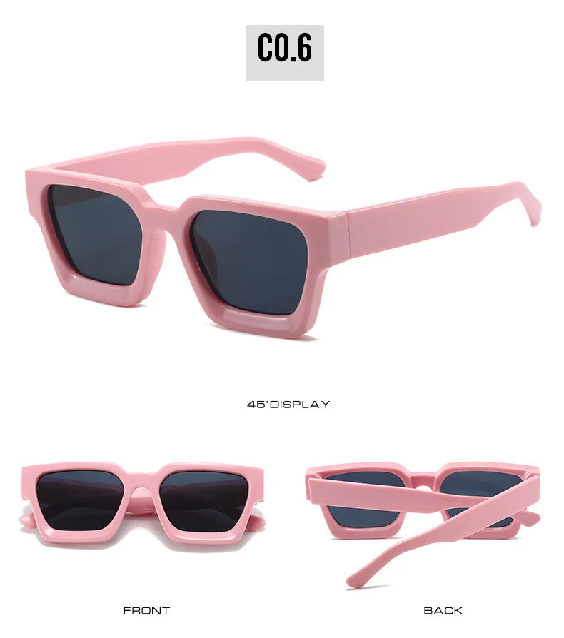 SHAUNA Ins – lunettes de soleil carrées populaires pour femmes et hommes, nuances teintes rétro UV400