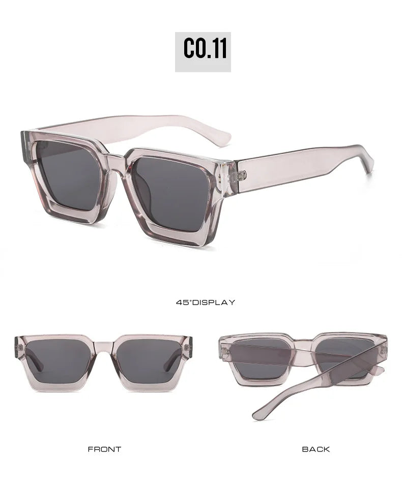 SHAUNA Ins – lunettes de soleil carrées populaires pour femmes et hommes, nuances teintes rétro UV400