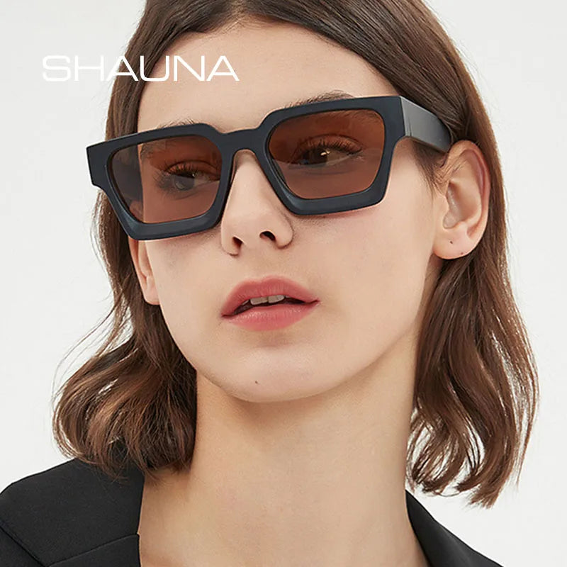 SHAUNA Ins – lunettes de soleil carrées populaires pour femmes et hommes, nuances teintes rétro UV400