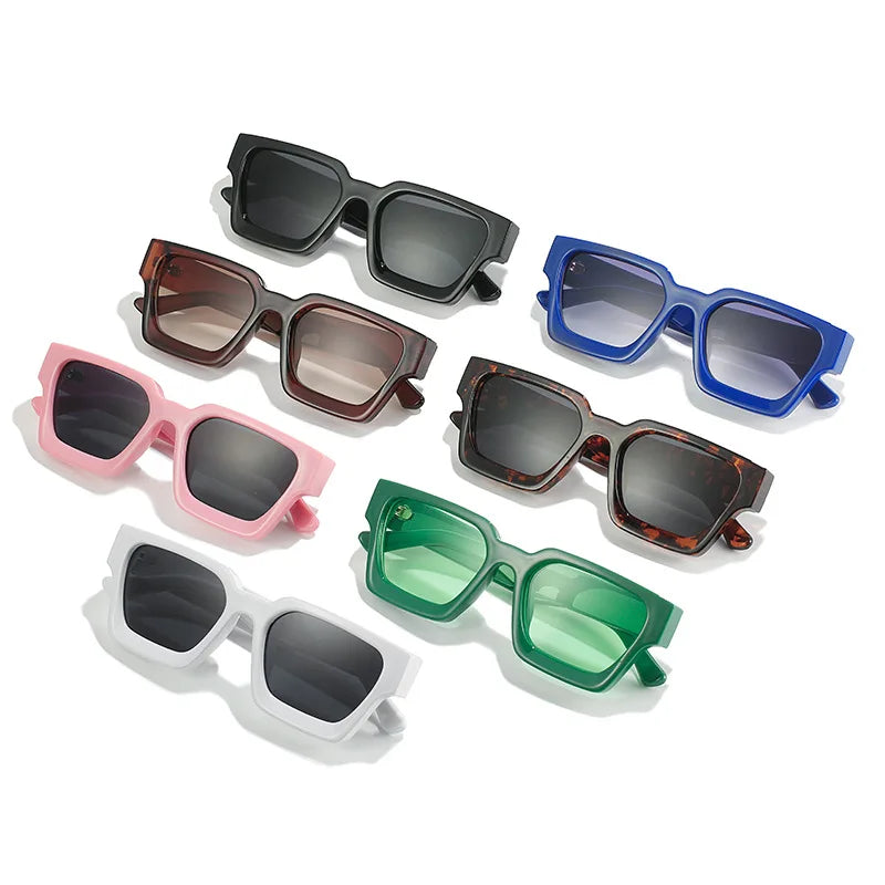 SHAUNA Ins – lunettes de soleil carrées populaires pour femmes et hommes, nuances teintes rétro UV400