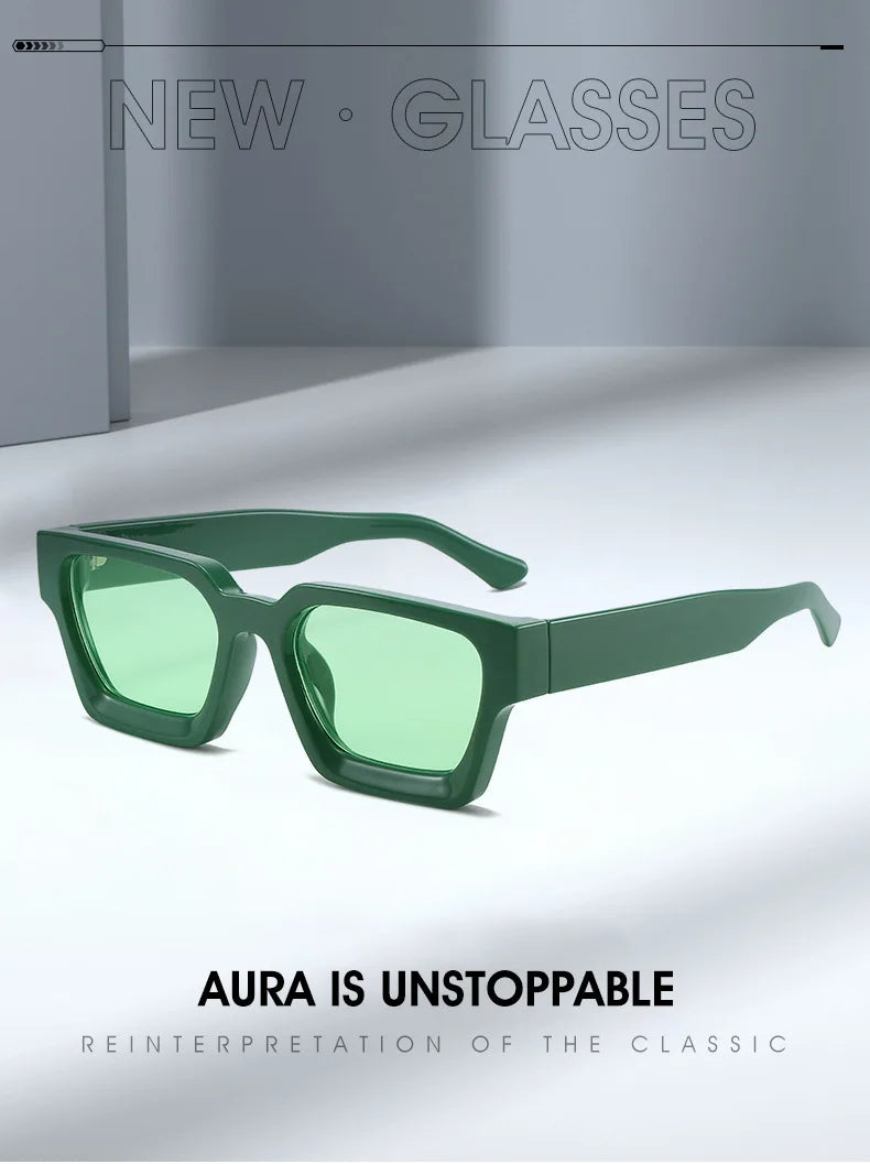 SHAUNA Ins – lunettes de soleil carrées populaires pour femmes et hommes, nuances teintes rétro UV400