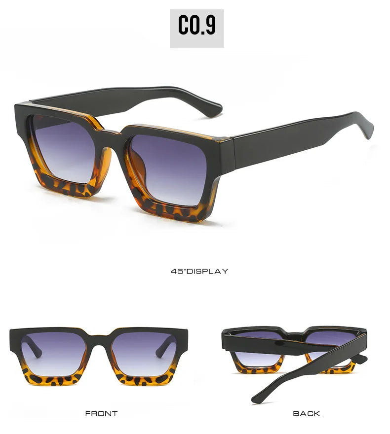 SHAUNA Ins – lunettes de soleil carrées populaires pour femmes et hommes, nuances teintes rétro UV400