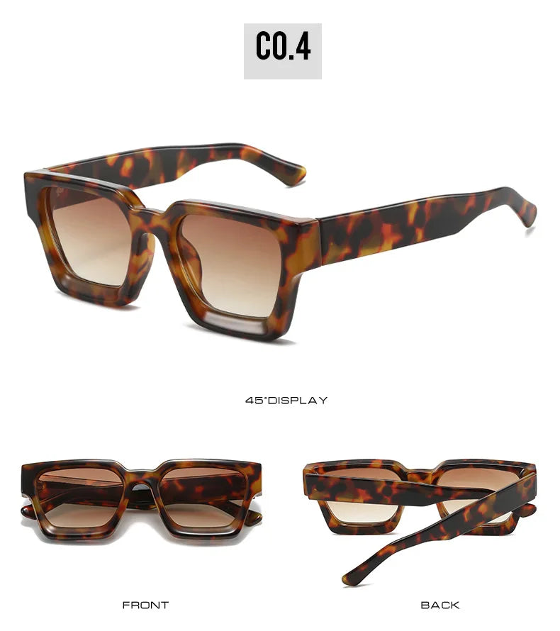 SHAUNA Ins – lunettes de soleil carrées populaires pour femmes et hommes, nuances teintes rétro UV400