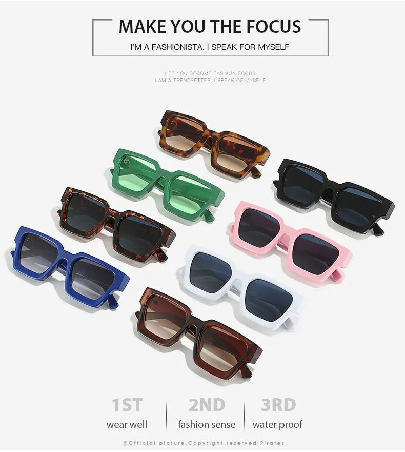 SHAUNA Ins – lunettes de soleil carrées populaires pour femmes et hommes, nuances teintes rétro UV400