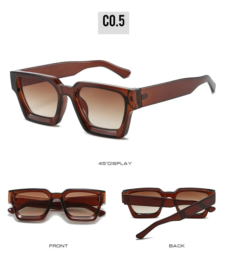 SHAUNA Ins – lunettes de soleil carrées populaires pour femmes et hommes, nuances teintes rétro UV400