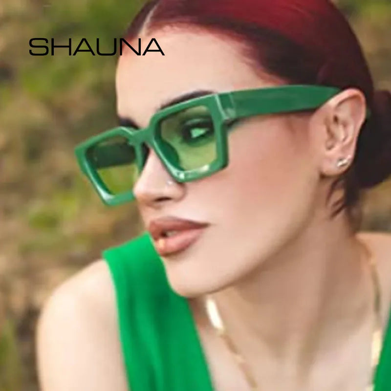 SHAUNA Ins – lunettes de soleil carrées populaires pour femmes et hommes, nuances teintes rétro UV400