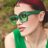 SHAUNA Ins – lunettes de soleil carrées populaires pour femmes et hommes, nuances teintes rétro UV400