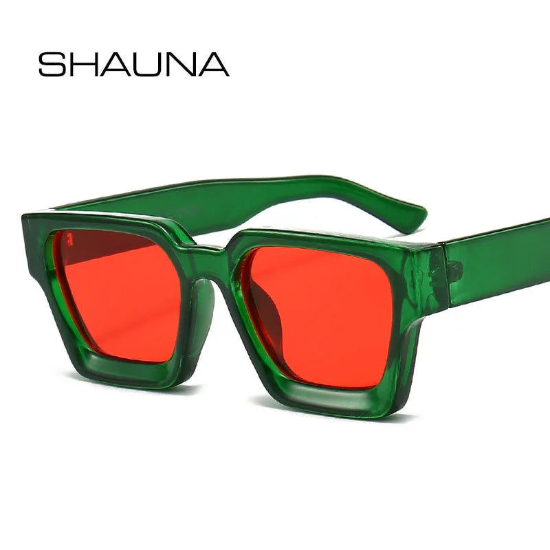 SHAUNA Ins – lunettes de soleil carrées populaires pour femmes et hommes, nuances teintes rétro UV400