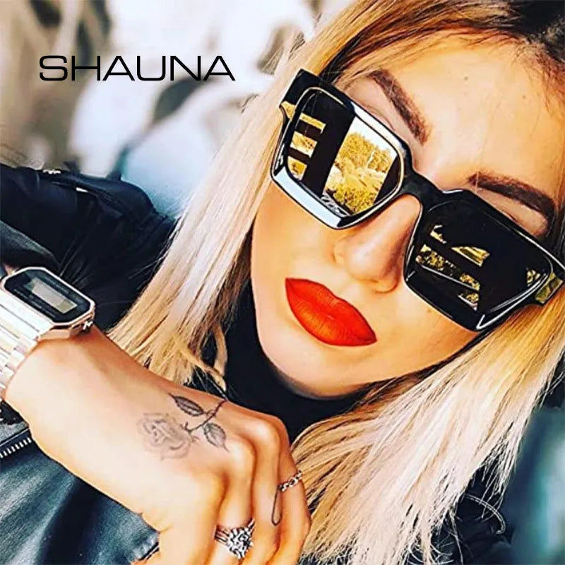 SHAUNA Ins – lunettes de soleil carrées populaires pour femmes et hommes, nuances teintes rétro UV400
